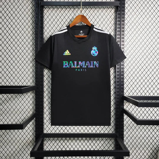 Real Madrid Balmain Schwarzes Fußballtrikot 2023 2024