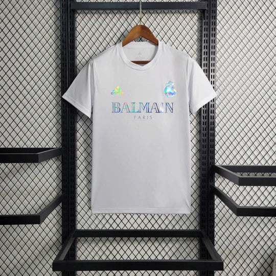 Weißes Fußballtrikot von Real Madrid Balmain 2023 2024
